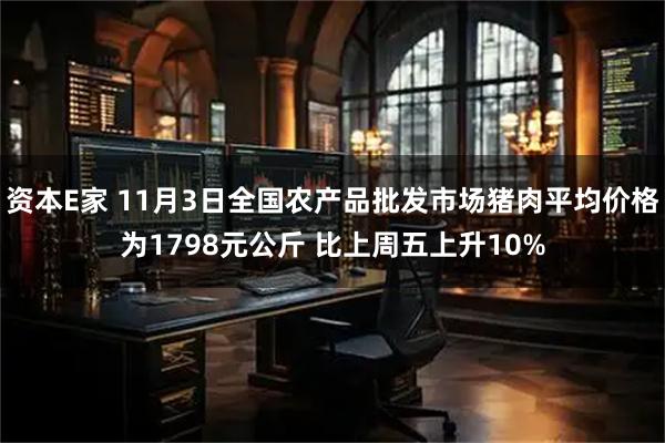资本E家 11月3日全国农产品批发市场猪肉平均价格为1798元公斤 比上周五上升10%